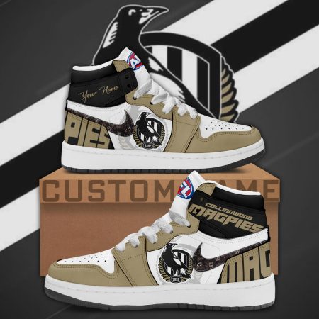 Collingwood Magpies AJ1 High Sneakers Shoes For Men And Women