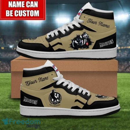 Collingwood Magpies AJ1 High Sneakers Shoes For Men And Women