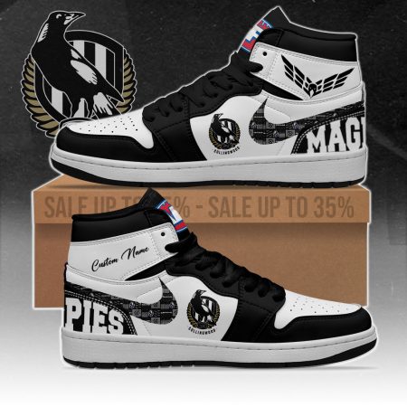 Collingwood Magpies AJ1 High Sneakers Shoes For Men And Women