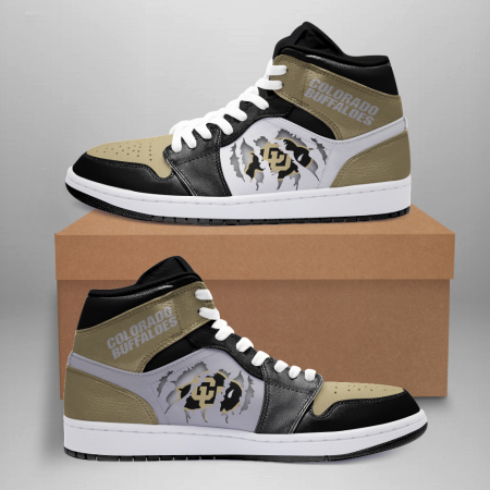 Colorado Buffaloes AJ1 High Sneakers Shoes For Men And Women