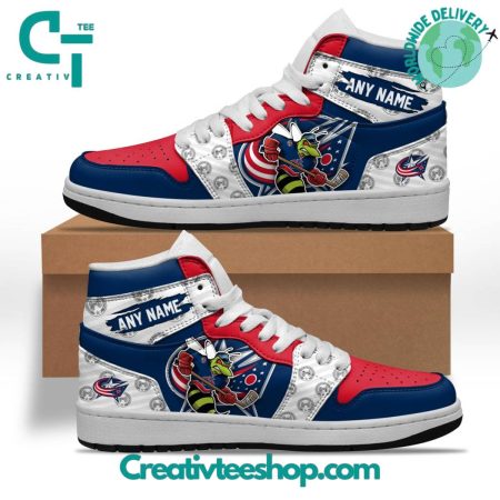 Columbus Blue Jackets AJ1 High Sneakers Shoes For Men And Women