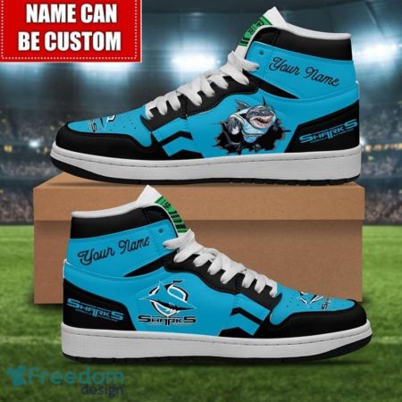 Cronulla-Sutherland Sharks AJ1 High Sneakers Shoes For Men And Women