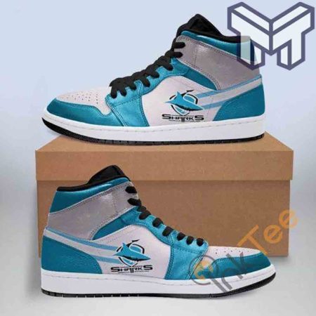Cronulla Sutherland Sharks AJ1 High Sneakers Shoes For Men And Women