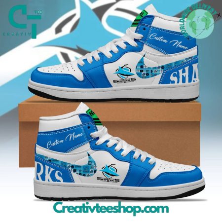 Cronulla-Sutherland Sharks AJ1 High Sneakers Shoes For Men And Women