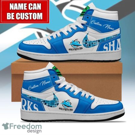 Cronulla-Sutherland Sharks AJ1 High Sneakers Shoes For Men And Women