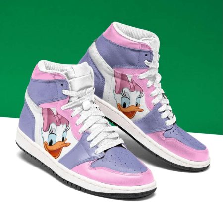 Daisy Duck AJ1 High Sneakers Shoes For Men And Women