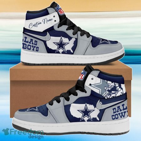 Dallas Cowboys AJ1 High Sneakers Shoes For Men And Women