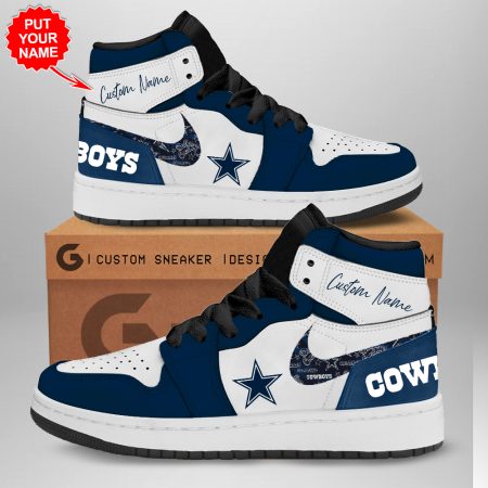 Dallas Cowboys AJ1 High Sneakers Shoes For Men And Women