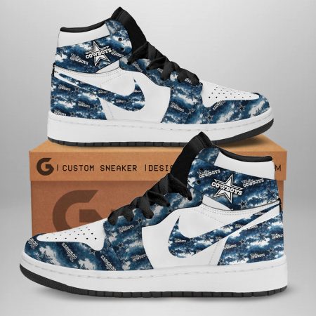 Dallas Cowboys AJ1 High Sneakers Shoes For Men And Women