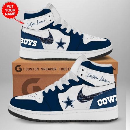 Dallas Cowboys AJ1 High Sneakers Shoes For Men And Women
