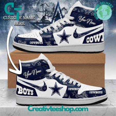 Dallas Cowboys AJ1 High Sneakers Shoes For Men And Women