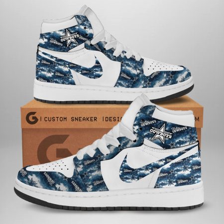 Dallas Cowboys AJ1 High Sneakers Shoes For Men And Women