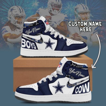 Dallas Cowboys AJ1 High Sneakers Shoes For Men And Women