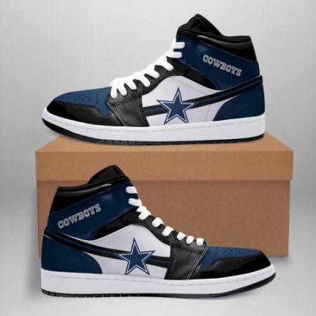 Dallas Cowboys NFL AJ1 High Sneakers Shoes For Men And Women
