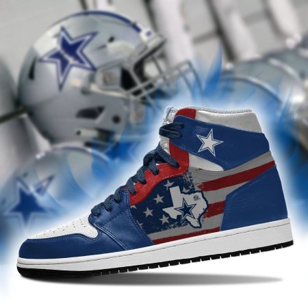 Dallas Cowboys NFL AJ1 High Sneakers Shoes For Men And Women