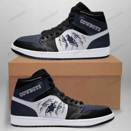 Dallas Cowboys NFL AJ1 High Sneakers Shoes For Men And Women