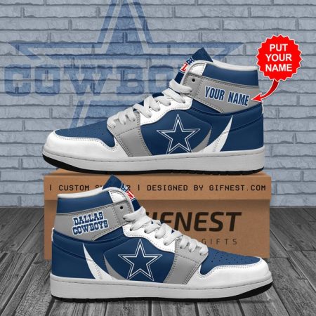 Dallas Cowboys NFL AJ1 High Sneakers Shoes For Men And Women