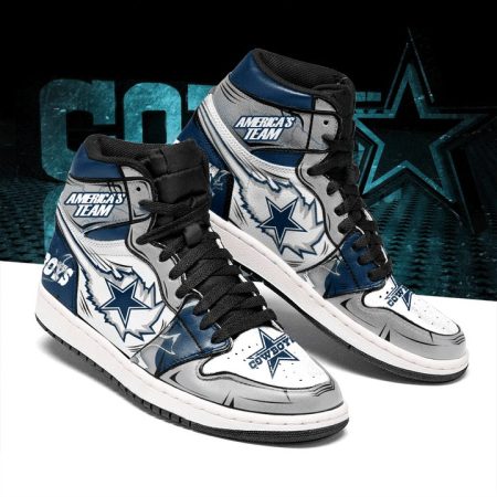 Dallas Cowboys NFL AJ1 High Sneakers Shoes For Men And Women