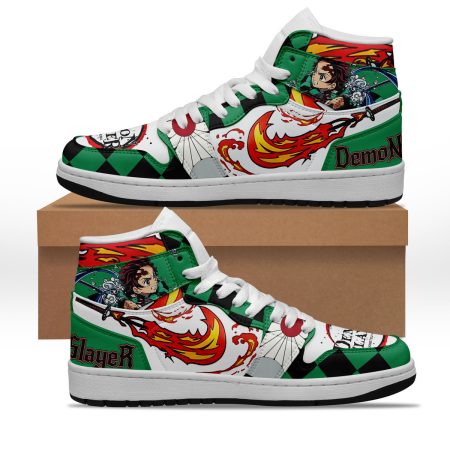 Demon Slayer AJ1 High Sneakers Shoes For Men And Women