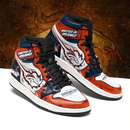 Denver Broncos NFL AJ1 High Sneakers Shoes For Men And Women