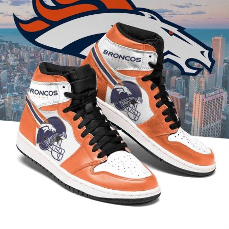 Denver Broncos NFL AJ1 High Sneakers Shoes For Men And Women