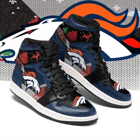 Denver Broncos NFL AJ1 High Sneakers Shoes For Men And Women