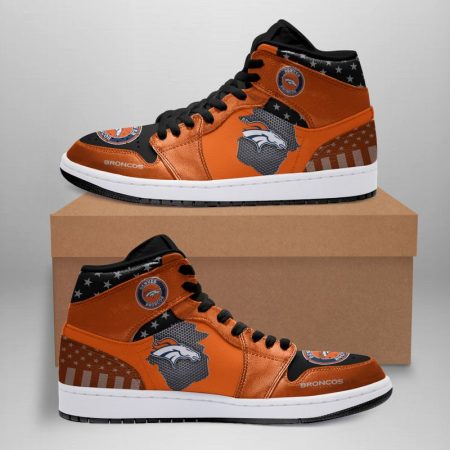 Denver Broncos NFL AJ1 High Sneakers Shoes For Men And Women