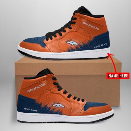 Denver Broncos NFL AJ1 High Sneakers Shoes For Men And Women