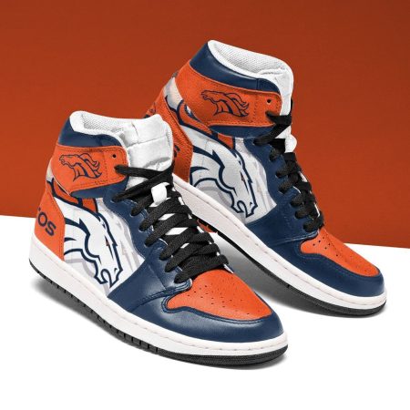 Denver Broncos NFL AJ1 High Sneakers Shoes For Men And Women