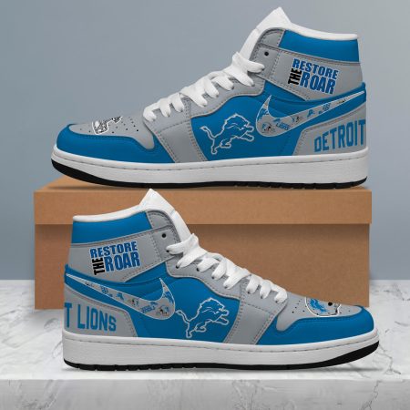 Detroit Lions AJ1 High Sneakers Shoes For Men And Women