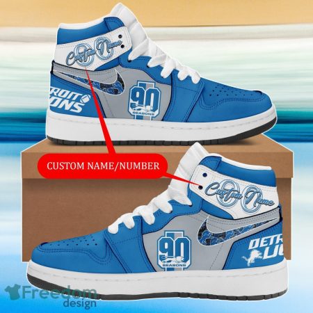 Detroit Lions AJ1 High Sneakers Shoes For Men And Women