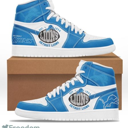 Detroit Lions AJ1 High Sneakers Shoes For Men And Women