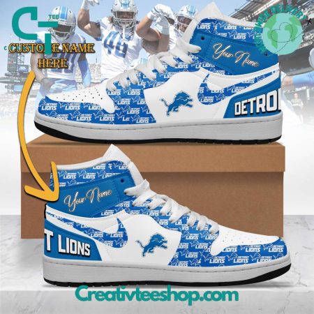 Detroit Lions AJ1 High Sneakers Shoes For Men And Women