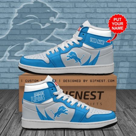 Detroit Lions NFL AJ1 High Sneakers Shoes For Men And Women