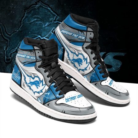 Detroit Lions NFL AJ1 High Sneakers Shoes For Men And Women