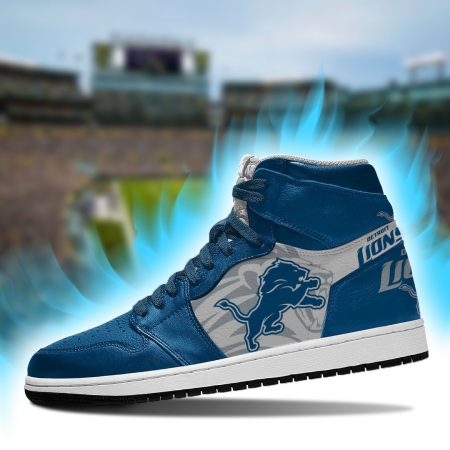Detroit Lions NFL AJ1 High Sneakers Shoes For Men And Women