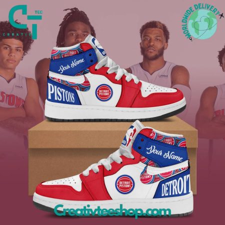 Detroit Pistons AJ1 High Sneakers Shoes For Men And Women