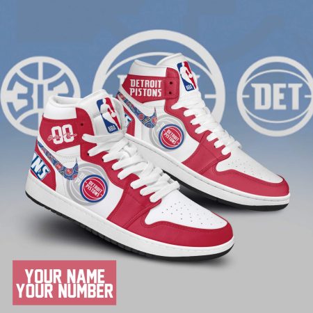 Detroit Pistons AJ1 High Sneakers Shoes For Men And Women