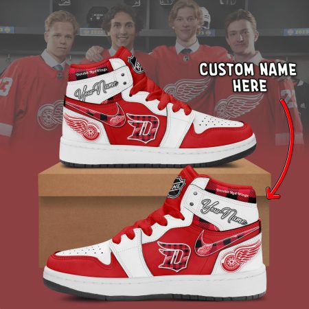 Detroit Red Wings AJ1 High Sneakers Shoes For Men And Women