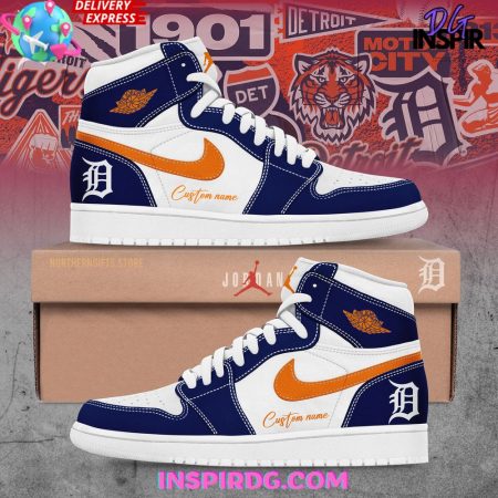 Detroit Tigers AJ1 High Sneakers Shoes For Men And Women
