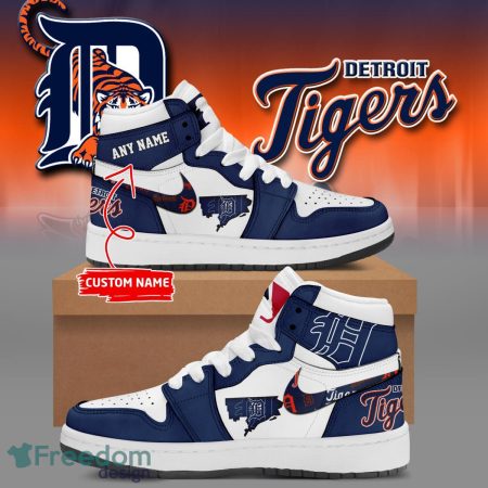 Detroit Tigers AJ1 High Sneakers Shoes For Men And Women