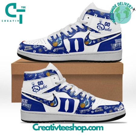 Duke Blue Devils AJ1 High Sneakers Shoes For Men And Women