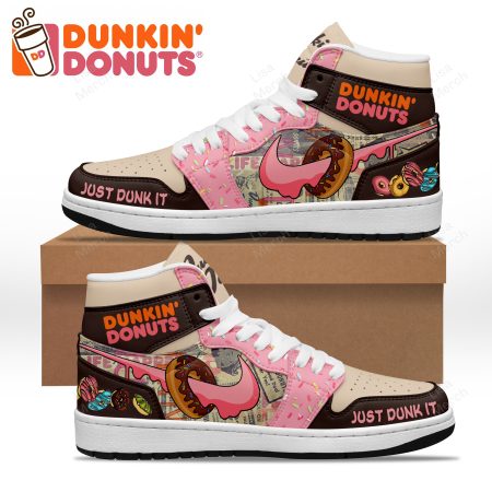 Dukkin Donuts AJ1 High Sneakers Shoes For Men And Women