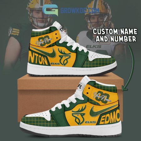Edmonton Elks AJ1 High Sneakers Shoes For Men And Women