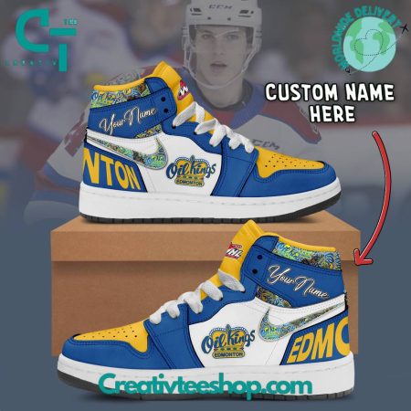Edmonton Oil Kings  AJ1 High Sneakers Shoes For Men And Women
