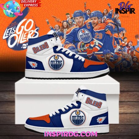 Edmonton Oilers AJ1 High Sneakers Shoes For Men And Women