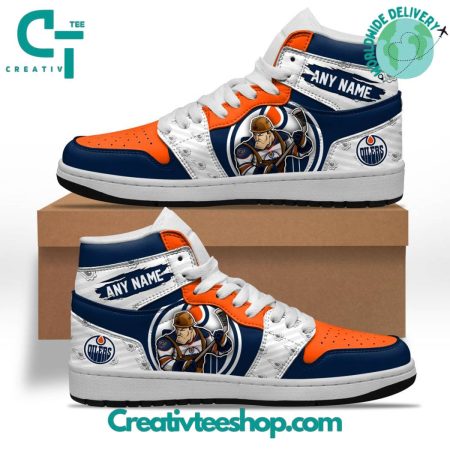 Edmonton Oilers AJ1 High Sneakers Shoes For Men And Women