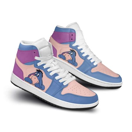Eeyore Donkey Winnie The Pooh Purple Blue AJ1 High Sneakers Shoes For Men And Women