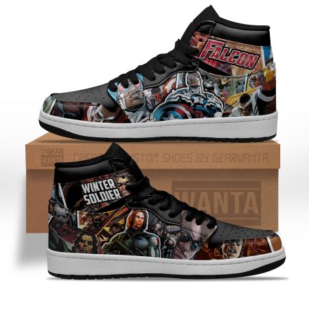 Falcon and Winter Soldier AJ1 High Sneakers Shoes For Men And Women