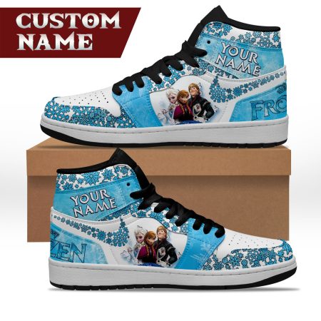 Frozen Elsa AJ1 High Sneakers Shoes For Men And Women